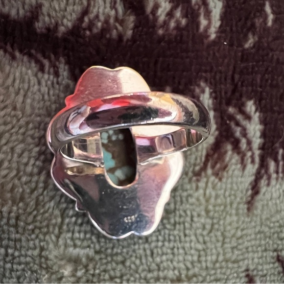 ❤️ RARE #8 Southwestern Turquoise Handcrafted Ring Size 6.5 - Picture 4 of 9